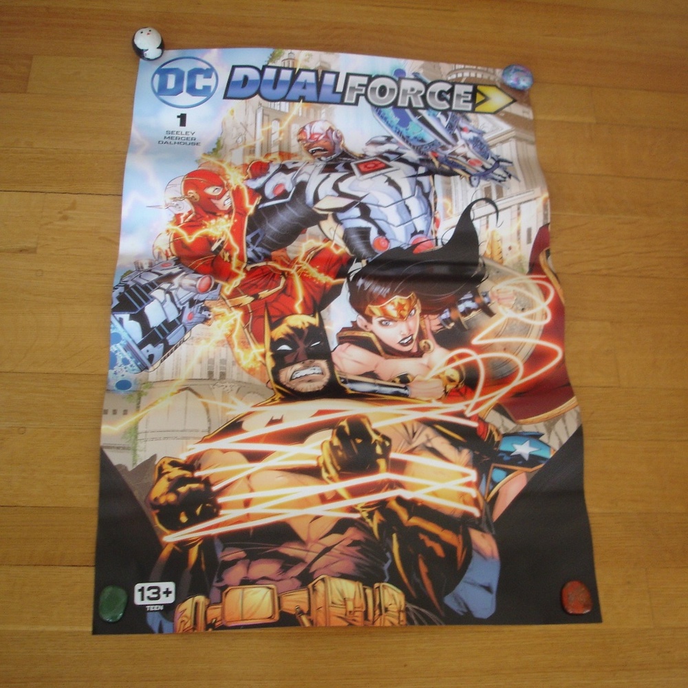 2/$12: DC DUAL FORCE Poster: Batman, Wonder Woman, Cyborg, Flash 24" x 36"